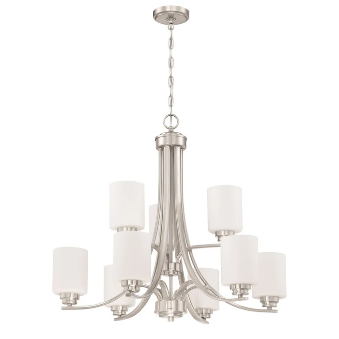 Craftmade Bolden 9-LT Chandelier – Brushed Polished Nickel – 50529-BNK-WG