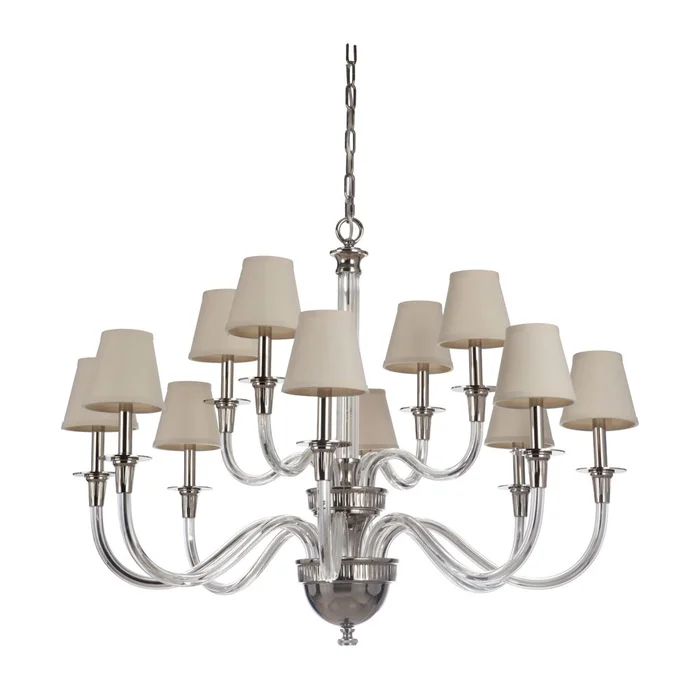 Craftmade Deran 12-LT Chandelier – Polished Nickel – 48012-PLN
