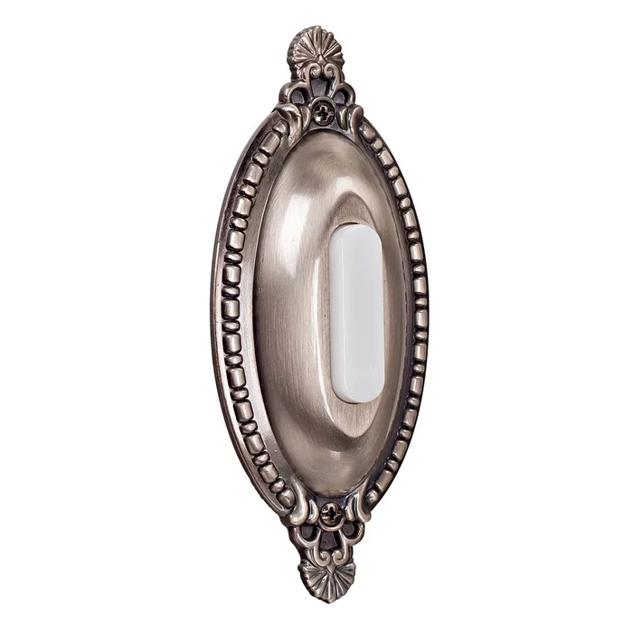 Craftmade Designer Oval Ornate Lighted Push Button – Pewter – BSOO-AP