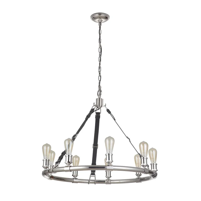 Craftmade Gallery Huxley 9-LT Chandelier – Polished Nickel – 48129-PLN