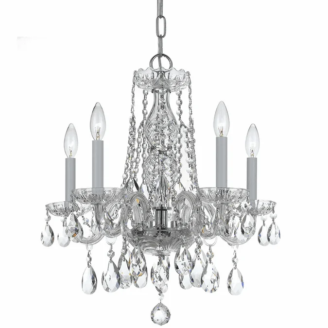 Crystorama 1061-CH-CL-SAQ Traditional Crystal Polished Chrome Mini Hanging Chandelier