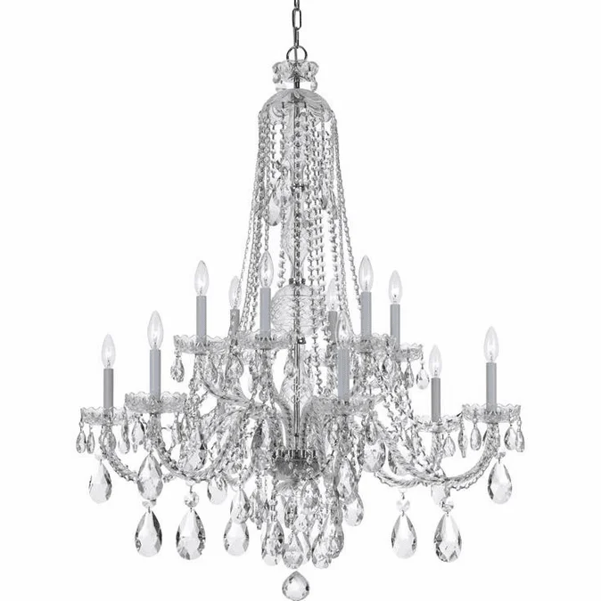 Crystorama 1112-CH-CL-S Traditional Crystal Polished Chrome Chandelier Light