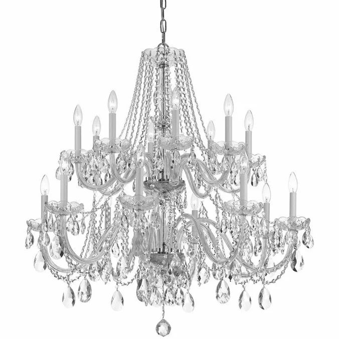 Crystorama 1139-CH-CL-SAQ Traditional Crystal Polished Chrome Chandelier Light