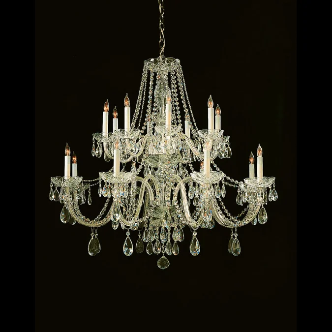 Crystorama 1139-PB-CL-MWP Traditional Crystal 16 Candle Brass 37 Inch Diameter Large Chandelier