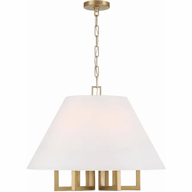 Crystorama 2256-VG Westwood Vibrant Gold 24″ Hanging Lamp