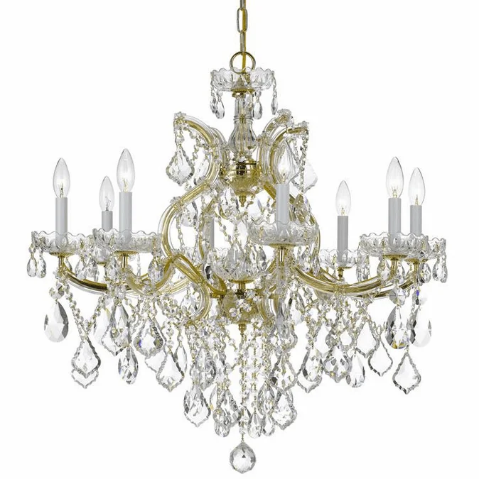 Crystorama 4409-GD-CL-SAQ Maria Theresa Gold 28″ Chandelier Lamp