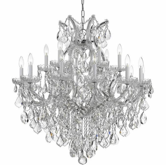 Crystorama 4418-CH-CL-I Maria Theresa Polished Chrome 35″ Ceiling Chandelier