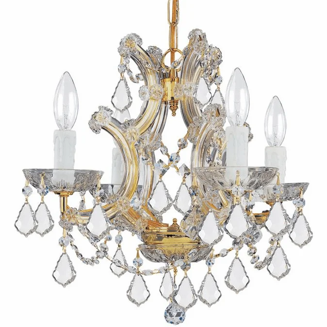 Crystorama 4474-GD-CL-S Maria Theresa Gold Mini Chandelier Light