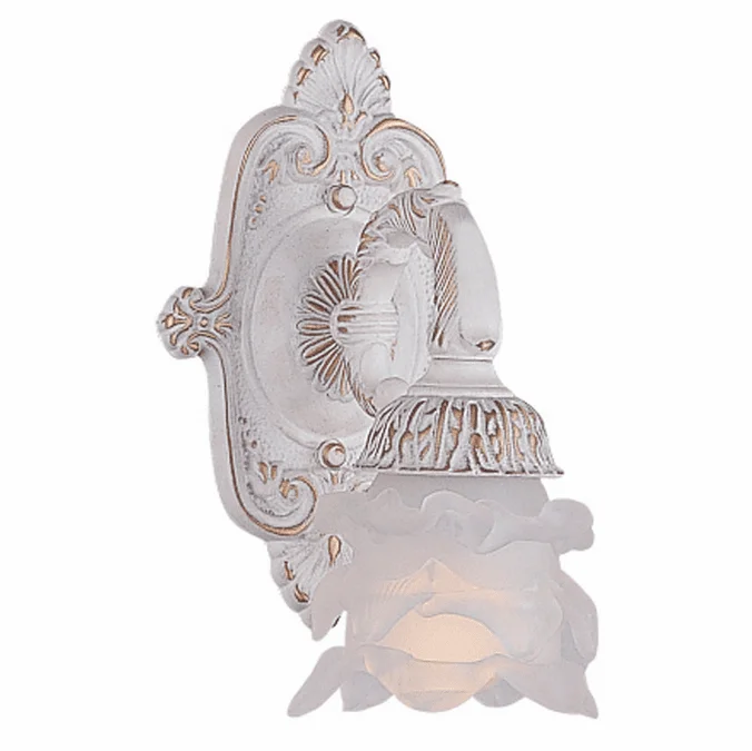 Crystorama 5221-AW Paris Flea Market Antique White Traditional 10 Inch Tall Lamp Sconce