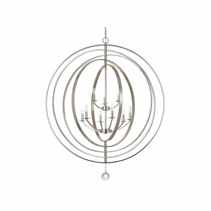 Crystorama 587-SA Luna Antique Silver Chandelier Light