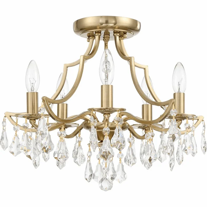 Crystorama 5930-VG-CL-MWP Cedar Crystal Vibrant Gold Home Ceiling Lighting