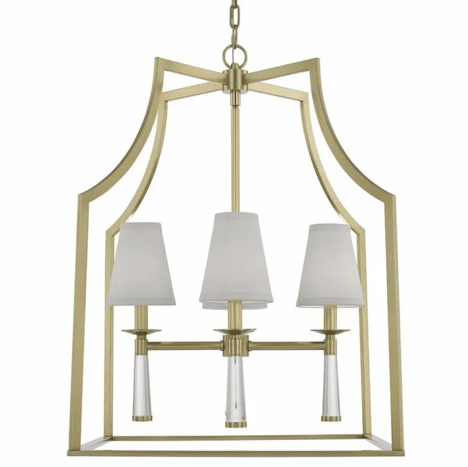 Crystorama 8864-AG Baxter Modern Aged Brass Pendant Lighting Fixture