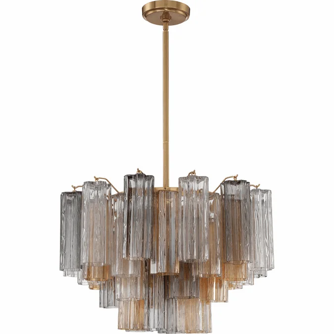 Crystorama ADD-308-AG-AU Addis Aged Brass 22″ Hanging Light