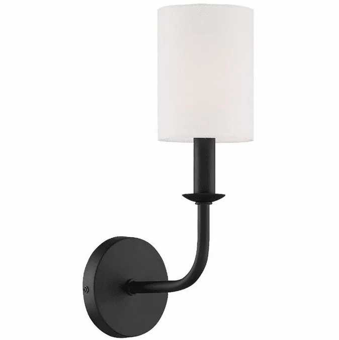 Crystorama BAI-A2101-MK Bailey Modern Matte Black Sconce Lighting
