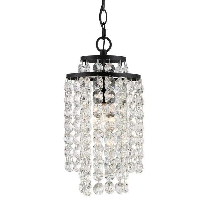 Crystorama Gabrielle 1 Light Chandelier – Matte Black – GAB-B7301-MK