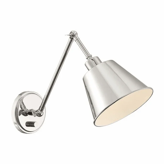 Crystorama MIT-A8020-PN Mitchell Polished Nickel 23″ Swing Arm Wall Lamp