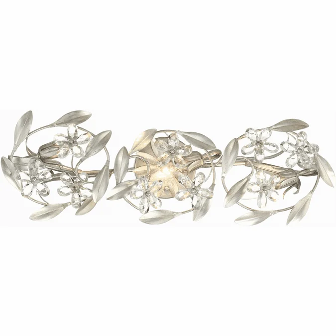 Crystorama MSL-303-SA Marselle Antique Silver 3-Light Wall Mounted Lamp