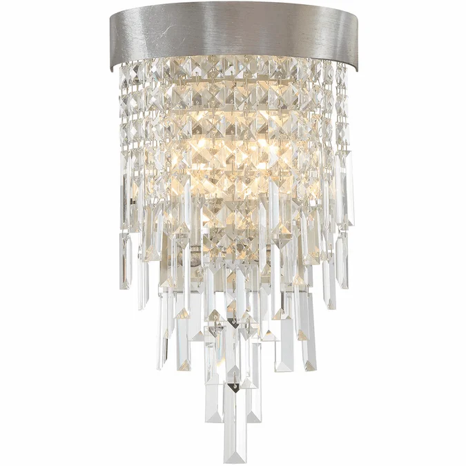 Crystorama WIN-212-SA-CL-MWP Winfield Contemporary Antique Silver Wall Sconce Lighting