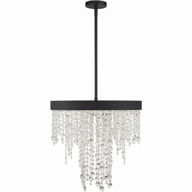 Crystorama WIN-615-BF-CL-MWP Winham Crystal Black Forged 20″ Ceiling Light Pendant