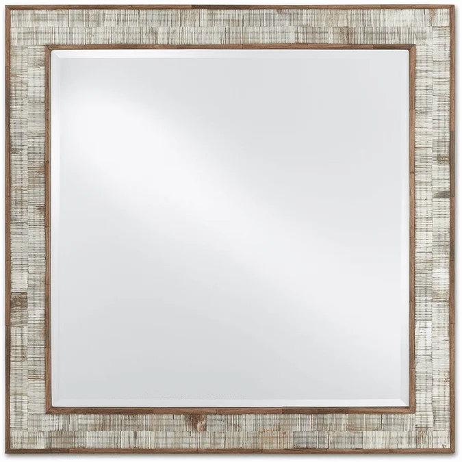 Currey & Company 1000-0069 Hyson Modern Chiseled Horn and Natural Mirror