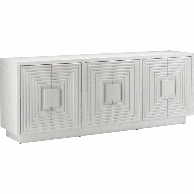 Currey & Company 3000-0152 Morombe Modern Cerused White Credenza