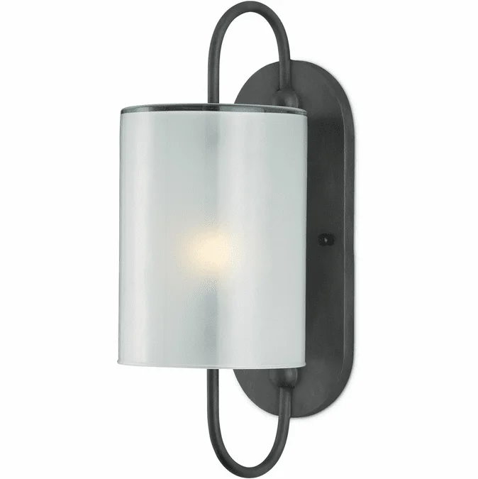 Currey & Company 5800-0023 Glacier Modern Antique Bronze / Frosted White Lighting Sconce