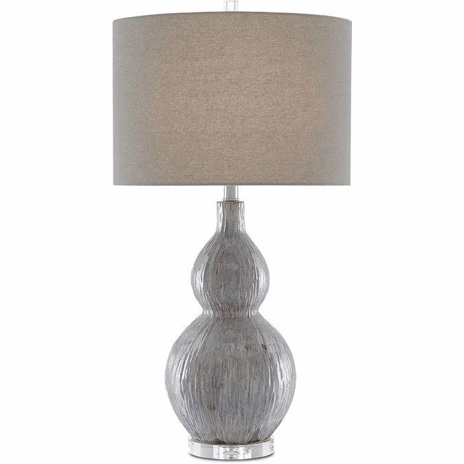 Currey & Company 6000-0610 Idyll Gray, Blue, Taupe and Clear Table Light