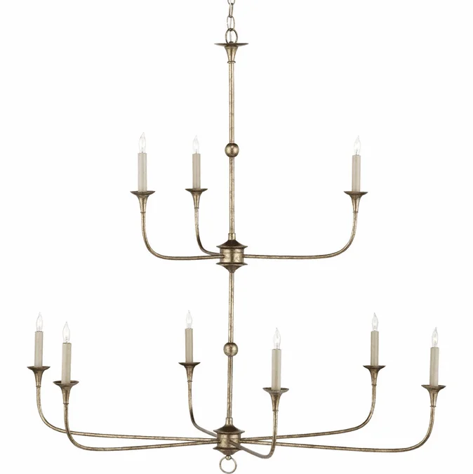 Currey & Company 9000-1129 Nottaway Contemporary Pyrite Bronze Chandelier Lighting