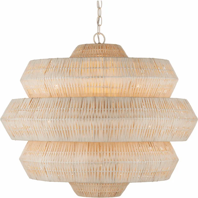 Currey & Company 9000-1134 Antibes Modern Bleached / Snow White Hanging Lamp