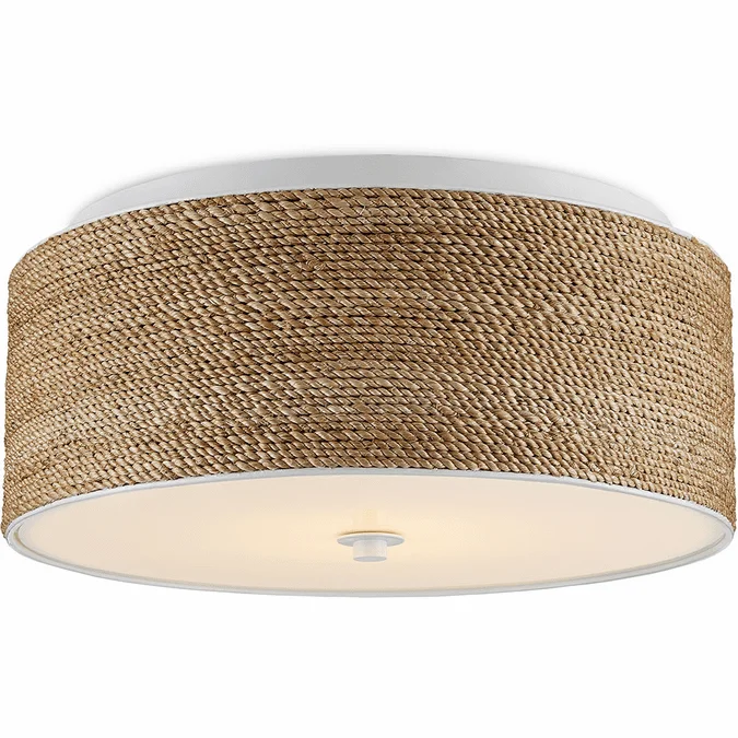 Currey & Company 9999-0057 Coulton Sugar White / Natural LED Ceiling Lighting