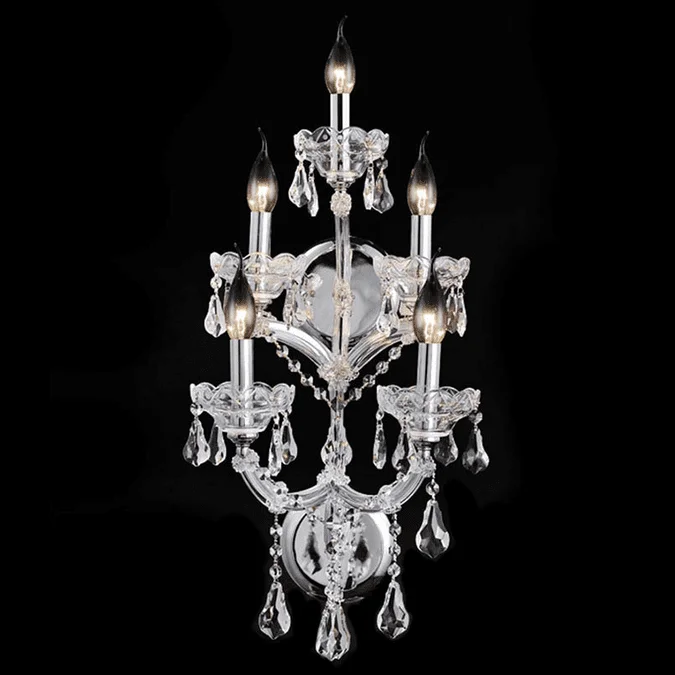 CWI 8318W12C-5 (Clear) Maria Theresa Chrome Wall Light Sconce