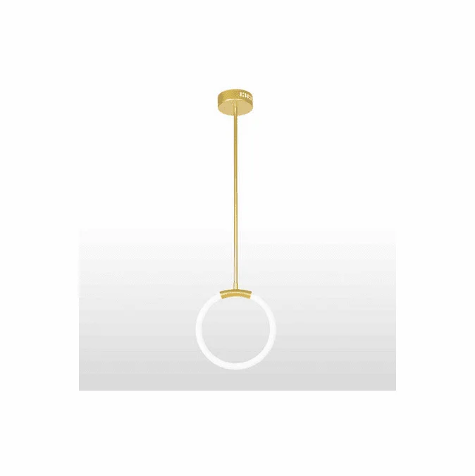 CWI Lighting 1273P10-1-602 Hoops Contemporary Satin Gold LED 10″ Mini Lighting Pendant