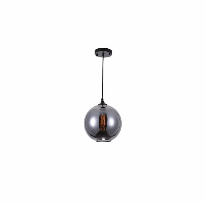 CWI Lighting 5553P10-Smoke Glass Contemporary Black 10″ Lighting Pendant