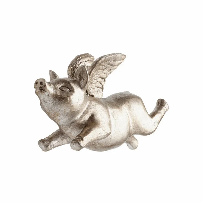 Cyan Design 09586 Porco Volante Modern Silver Leaf Sculpture