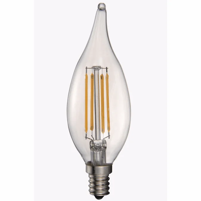 Cyber Tech LB60FCNCD-WW-2PK LED Clear Candle Bulbs (pack of 2)