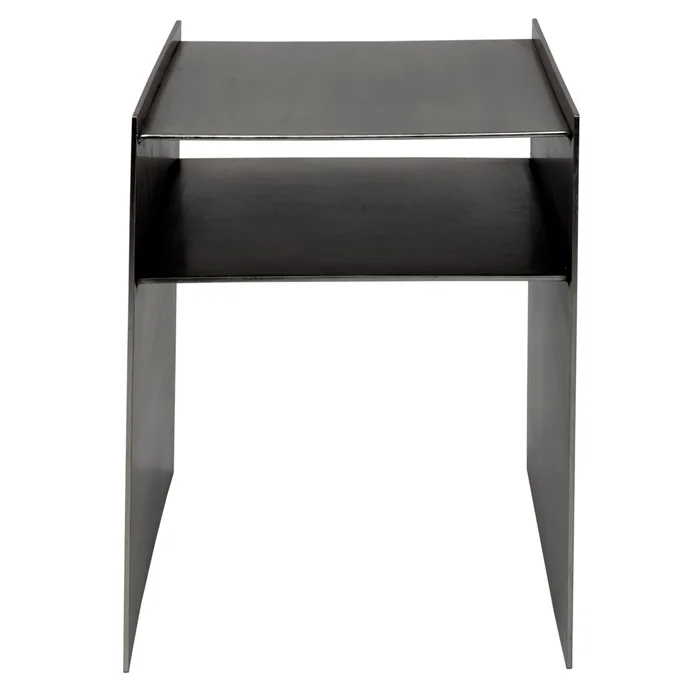cyrus side table, antique silver finish