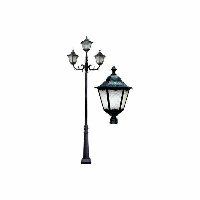 Dabmar GM8120-LED30-VG Cast Aluminum Lantern Verde Green LED Outdoor Post Lighting Fixture