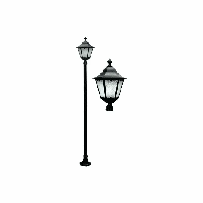 Dabmar GM8130-B Cast Aluminum Lantern Black Outdoor Post Light Fixture