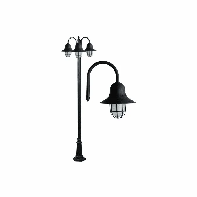 Dabmar GM9913-B Marquee Modern Black Exterior Pole Lighting Fixture