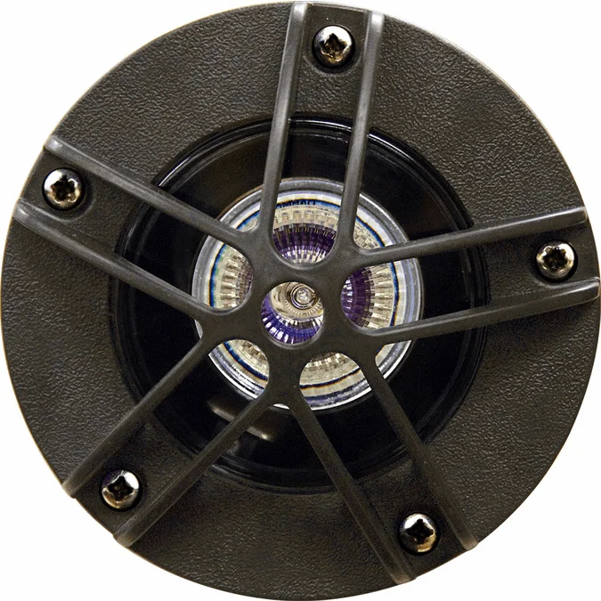 Dabmar LV343-BZ Modern Bronze Halogen Low Voltage Outdoor Polybutylene Terephthalate Adjustable In-Ground Well Light with Star Grill