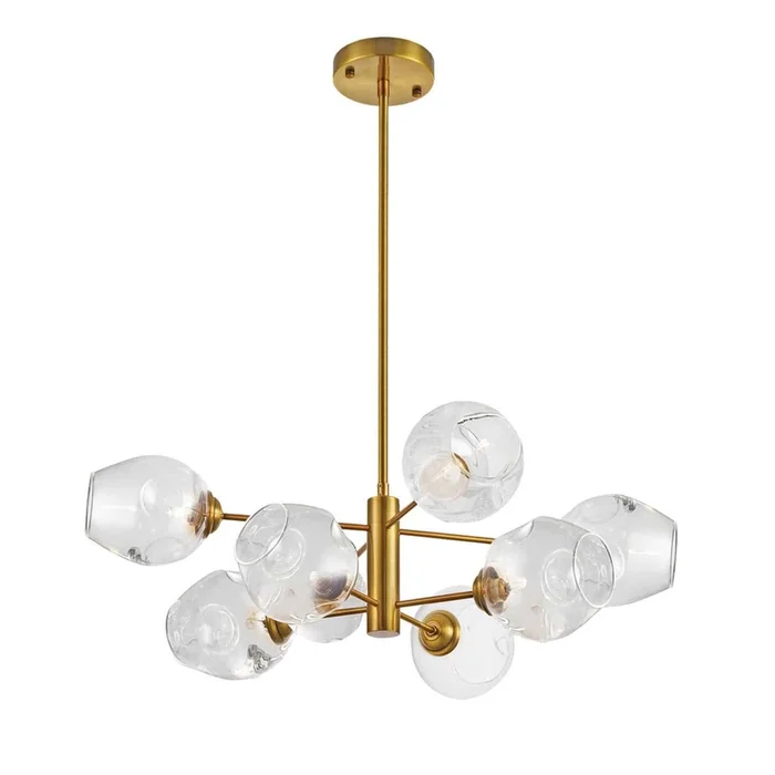 Dainolite Abii 8 Light Chandelier Vintage Bronze Finish Clear Glass Lamp|Lustre Abii de Dainolite en verre transparent, avec fini bronze rtro et 8ampoules
