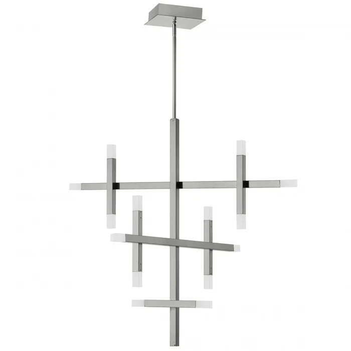 Dainolite Acasia Chandelier 42w Polished Chrome Frosted Acrylic Diffuser Lamp|Lustre Acasia de Dainolite en acrylique givr qui diffuse la lumire, avec fini chrom poli et ampoule de 42W