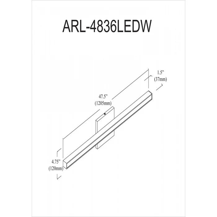 Dainolite Arandel Vanity Light 36w LED Aged Brass White Acrylic Diffuser Lamp|Lumire de coiffeuse Arandel de Dainolite en acrylique blanc qui diffuse la lumire, avec fini laiton vieilli et ampoule DEL de 36W - Image 2