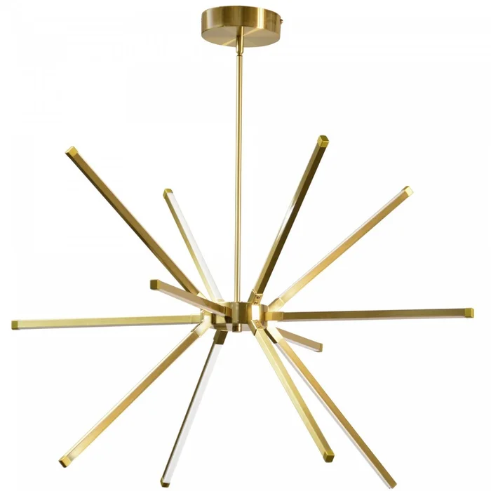 Dainolite Array LED Chandelier 60w Aged Brass White Acrylic Diffuser Lamp|Lustre Array de Dainolite en acrylique blanc qui diffuse la lumire, avec fini laiton vieilli et ampoule DEL de 60W