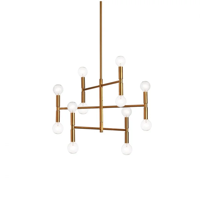 Dainolite Ava 12 Light Chandelier Small Vintage Bronze Finish Lamp|Petit lustre Ava de Dainolite avec fini bronze rtro et 12ampoules