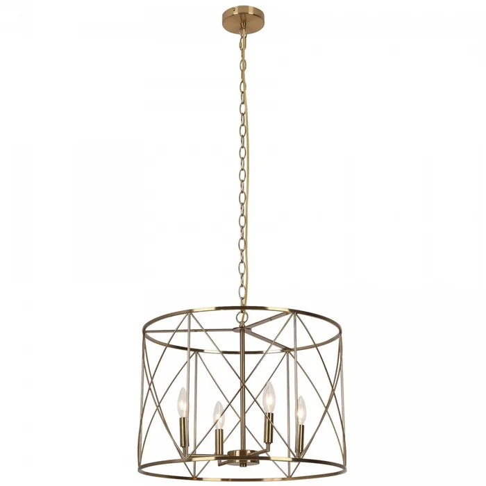 Dainolite Calah 4 Light Chandelier Incandescent Aged Brass Lamp|Lustre Calah de Dainolite avec fini laiton antique et 4ampoules incandescentes