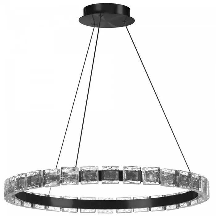 Dainolite Camila Chandelier 28w LED Matte Black With Crystal Glass Lamp|Lustre Camila de Dainolite avec fini noir mat, cristal et ampoule DEL de 28W