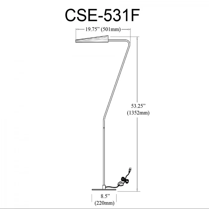 Dainolite Cassie 1 Light Floor Lamp Incandescent Matte Black Matte Black|Lampe pied Cassie de Dainolite avec fini noir mat et 1ampoule incandescente - Image 2