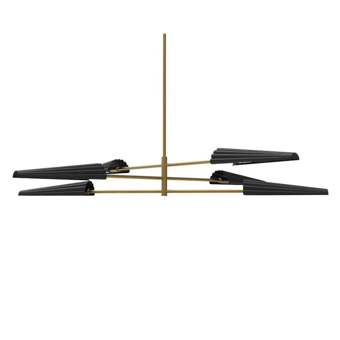 Dainolite Cassie 6 Light 3tier Chandelier Aged Brass/Matte Black Lamp|Lustre Cassie de Dainolite 3niveaux, avec fini laiton vieilli et noir mat et 6ampoules