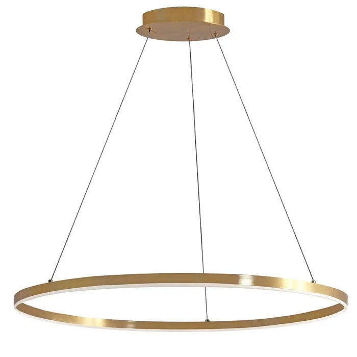 Dainolite Circulo Chandelier 63w Aged Brass Finish White Acrylic Diffuser Lamp|Lustre Circulo de Dainolite en acrylique blanc qui diffuse la lumire, avec fini laiton vieilli et ampoule de 63W